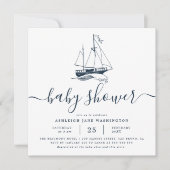 Baby shower nautique nautique Invitation Carré (Devant)