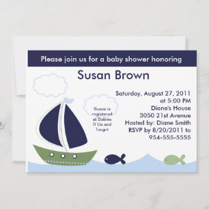Baby shower Nautique/Océan/Voiliers Invitation