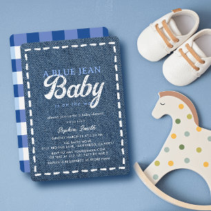 Baby Shower Navy Blue Jean Baby Jongen Kaart