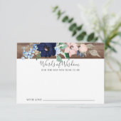 Baby shower Navy & Blush Woorden van Wijsheid Kaar Kaart (Staand voorkant)