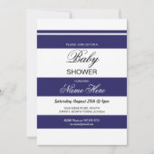 Baby shower Navy et White Stripe Party Invitation  (Devant)