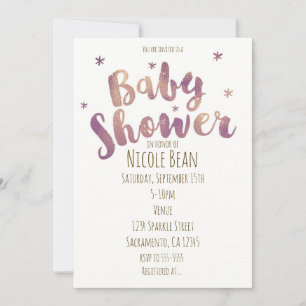 Baby Shower Nepgoud Bronzen Uitnodigingen
