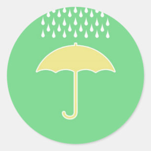 Baby shower Neutraal Groene Paraplu Stickers