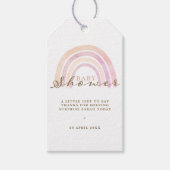 Baby shower Neutrale regenboog Cadeaulabel (Voorkant)