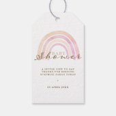 Baby shower Neutrale regenboog Cadeaulabel (Achterkant)