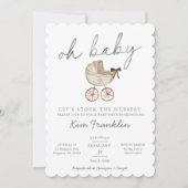 Baby shower neutre genre Invitation Oh Baby (Devant)