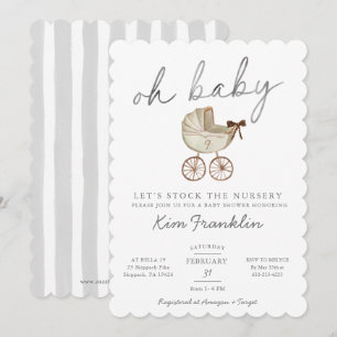 Baby shower neutre genre Invitation Oh Baby