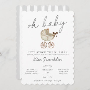 Baby shower neutre genre Invitation Oh bébé