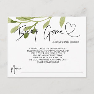 Baby shower Neutre Genre Jeu Bump Guess Cartes