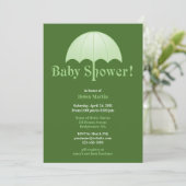 Baby shower neutre Invitation à plat vert (Debout devant)