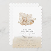 Baby shower neutre Invitation beige (Devant / Derrière)