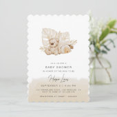 Baby shower neutre Invitation beige (Debout devant)