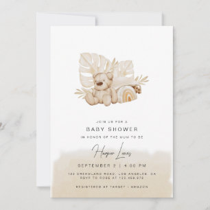 Baby shower neutre Invitation beige