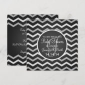 Baby shower neutre Invitation Elegant Chevron Blac (Devant / Derrière)