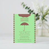 Baby shower Neutre Parapluie Vert Invitation (Debout devant)