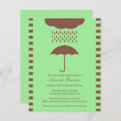 Baby shower Neutre Parapluie Vert Invitation (Devant / Derrière)
