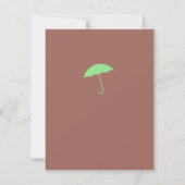 Baby shower Neutre Parapluie Vert Invitation (Dos)