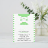 Baby shower Neutre Parapluie Vert Invitation (Debout devant)