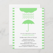 Baby shower Neutre Parapluie Vert Invitation (Devant / Derrière)