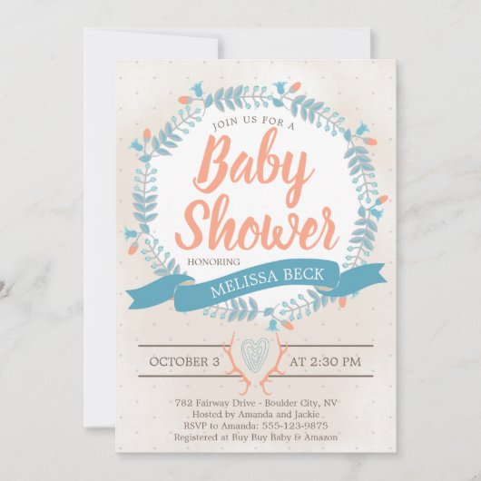 Baby shower neutre pour les femmes Invitation (Devant)
