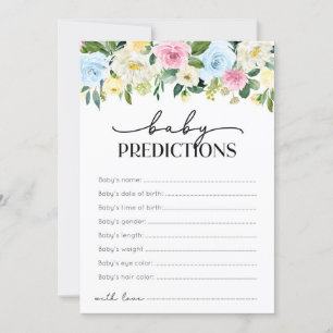 Baby shower Neutre selon le sexe Cartes de prédict
