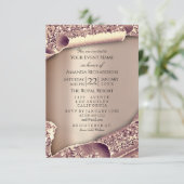 Baby shower New Girl Boy Feet Glamor Roos Gold 3D Kaart (Staand voorkant)