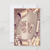 Baby shower New Girl Boy Feet Glamor Roos Gold 3D Kaart (Achterkant)