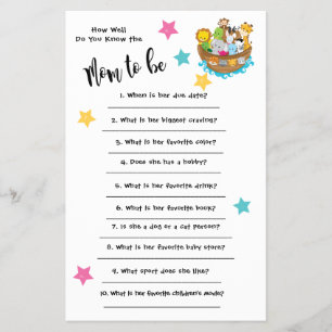 Baby shower Noah's Ark Hoe goed je de kaart kent