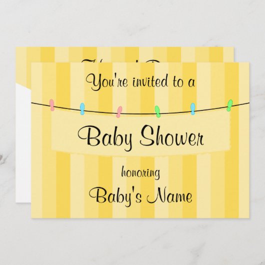 Baby shower nodigt Sjabloon uit Kaart (Voorkant / Achterkant)