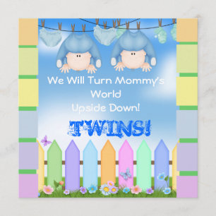 BABY SHOWER nodigt TWINS uit! Kaart
