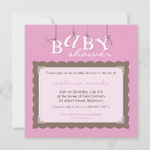 BABY SHOWER NODIGT UIT:: baby letters 4SQ Kaart (Voorkant)
