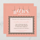 BABY SHOWER NODIGT UIT:: baby letters 5SQ Kaart (Voorkant / Achterkant)