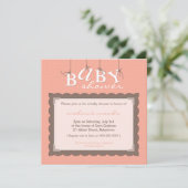 BABY SHOWER NODIGT UIT:: baby letters 5SQ Kaart (Staand voorkant)