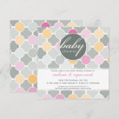 BABY SHOWER NODIGT UIT:: fizzy spots 3SQ Kaart (Voorkant / Achterkant)