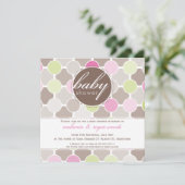 BABY SHOWER NODIGT UIT:: fizzy spots 4SQ Kaart (Staand voorkant)
