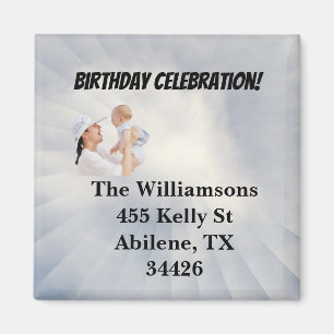 Baby shower nodigt uit met Sky Blue Background Magneet