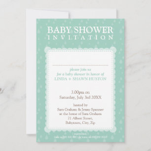 BABY SHOWER NODIGT UIT:: regendruppels 5P Kaart