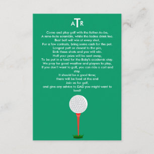 baby shower nodigt uit voor de vader-op-zijn Golf- Kaart