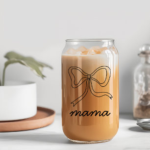 Baby shower noir Coquette Bow Mama Can Glass