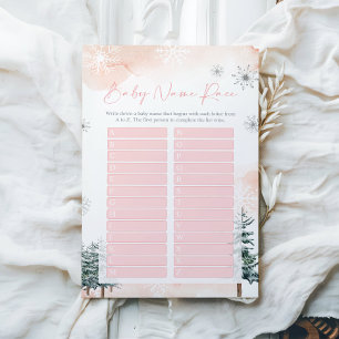 Baby shower Nom Course Carte de jeu