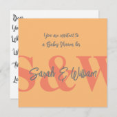 Baby shower nom monogramme invitation minimal (Devant / Derrière)