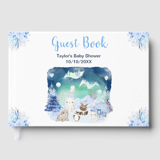 Baby shower noordpooldieren gastenboek (Voorkant)