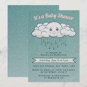 Baby shower nuage de pluie doux Invitation (Devant / Derrière)