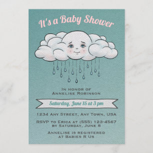 Baby shower nuage de pluie doux Invitation