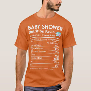Baby shower Nutrition Facts Etiket T-shirt