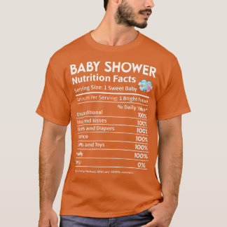 Baby shower Nutrition Facts Etiket T-shirt