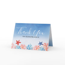 Baby shower Océan Aquarelle Starfish Merci