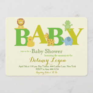 Baby shower Oerwoud Dieren Uitnodigingen
