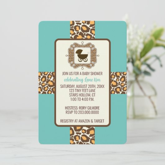 Baby shower of gender onthullen partijuitnodiginge kaart (Staand voorkant)