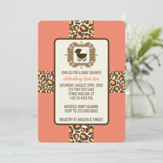 Baby shower of gender onthullen partijuitnodiginge kaart (Staand voorkant)